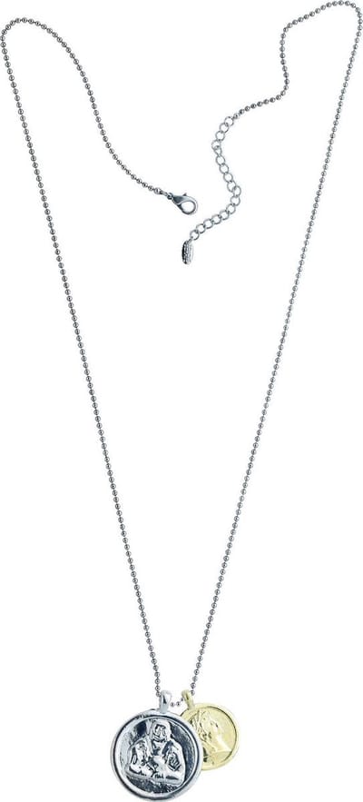 Behave - Lange ketting met munten - Boeddha en Griekse god - 90 cm - Stijlvolle sieraden