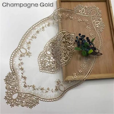 Prachtig Europees Ovalen Geborduurd Tafelkleed Eettafel Placemat Koffie Thee Feest Computer Bank Armleuninghoes Bruiloftsdecoratie 29x51cm