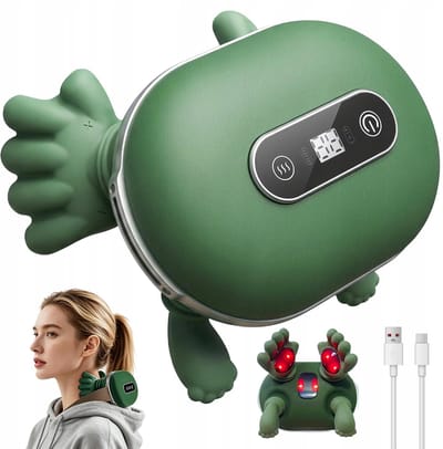 Massageapparaat - Draadloos 4D Nekmassageapparaat - 2000mAh Oplaadbaar 120min - Digitale Touchscreen & 6 Intensiteiten - Zachte Siliconen - Voor Nek, Schouders & Hele Lichaam