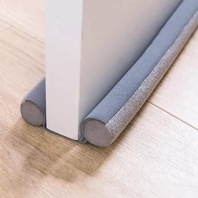 Dubbele Tochtstopper - Tochtrol Tochthond - Energie Besparen - Blijft Altijd Op Zijn Plek - Aanpasbaar - Grijs