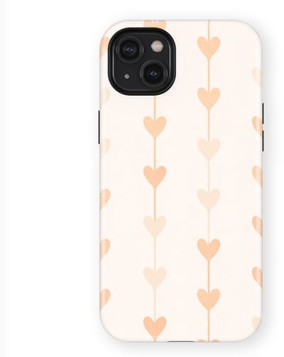 Tough Hoesje met Hartjes geschikt voor iPhone 14 Plus | Little Love Tough Case Geschikt voor Mag | Hartjes Print Backcover geschikt voor iPhone 14 Plus Vertical Hearts