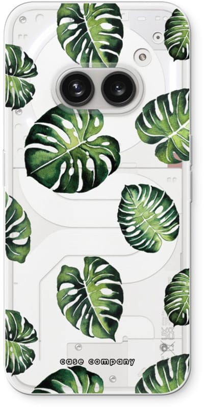 Case Company® - Hoesje geschikt voor Nothing Phone (2a) hoesje - Tropische bladeren - Soft Cover Telefoonhoesje - Bescherming aan alle Kanten en Schermrand