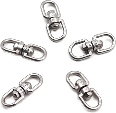 5 Dubbele Draaihaak Beugels met Oogverbinding - 0.37" x 0.37" - Haak, Bevestiging, Connector