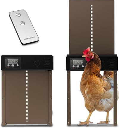 Automatische Hokdeur - Kippendeur Timer - Pluimvee Verzorgen - Lichtsensor Bediening - Volledig Aluminium - Zilver