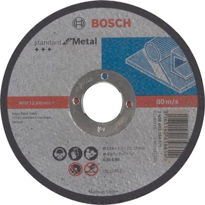 Doorslijpschijf recht Standard for Metal A 30 S BF, 115 mm, 22,23 mm, 2,5 mm 1st