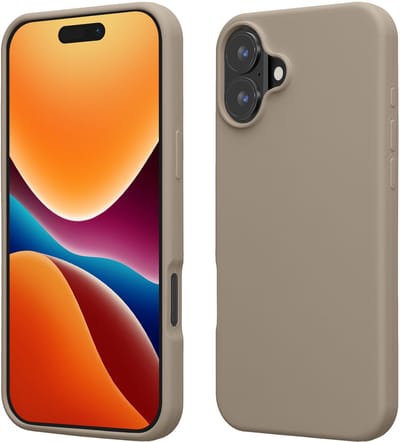 kwmobile telefoonhoesje geschikt voor Apple iPhone 16 - Hoesje met siliconen coating - Smartphone case in taupe