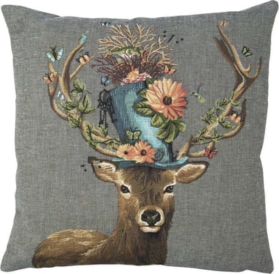 gobelin kussen funky deer hoed 45x45cm