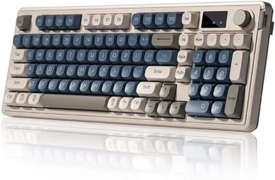 Draadloos RGB-toetsenbord, geschikt voor desktops, pc-games, videogames en verlichte schermen (donkerblauw).