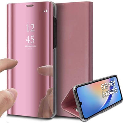 Hoesje geschikt voor Samsung Galaxy A34 - Book Case Spiegel Roségoud