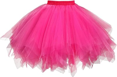 Korte Tulle Tutu Rok voor Dames - Vintage Ballet Rok met Lagen, Elastische Fluffy Feestrok voor Dans en Kostuum