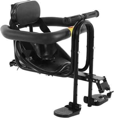 Kinderfietszitje - Afneembaar zadel - Fietsen met kind - Voorgemonteerd ontwerp - 40-56 cm lengte - Zwart