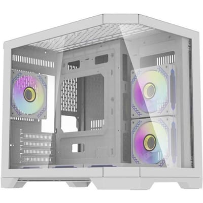 Darkflash FT418 computer case + 6 aRGB fans (white) - Case - Minitower - Wit