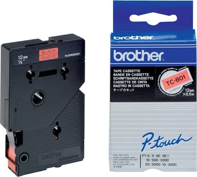TC-B01 - 12mm - black on orange for PT-8E / PT-2000 / PT-3000 / PT-5000