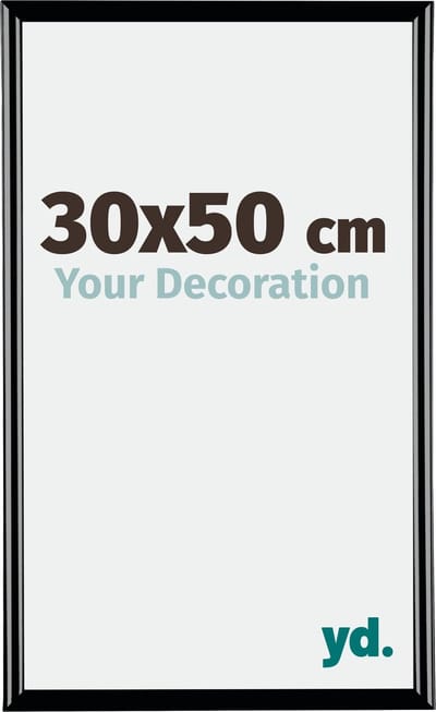 Your Decoration - Fotolijst 30x50 cm - Kunststof - Zwart Hoogglans - Bordeaux