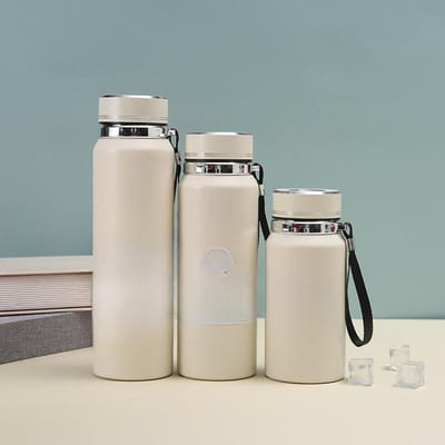 RVS Mok 304 Zon Pot Sling Outdoor Waterbeker Eenvoudige Zakelijke Geschenken Beker 600ml wit