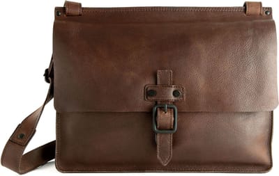 HAROLD'S Leren Business tas Schoudertas Aberdeen Messengerbag Brown Donkerbruin