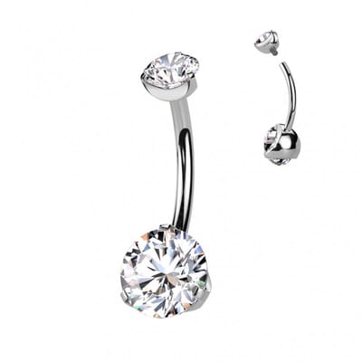 Piercing sierlijk dubbele steen wit - LMPiercings
