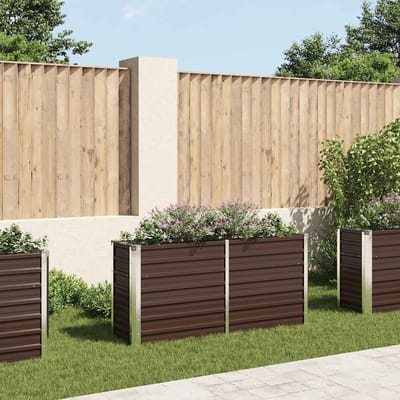 vidaXL - Plantenbak - verhoogd - 160x40x77 - cm - gegalvaniseerd - staal - bruin