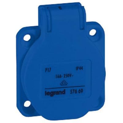 Legrand Inbouwstopcontact Geaard 250V 16A 3P Blauw P17 - 057675