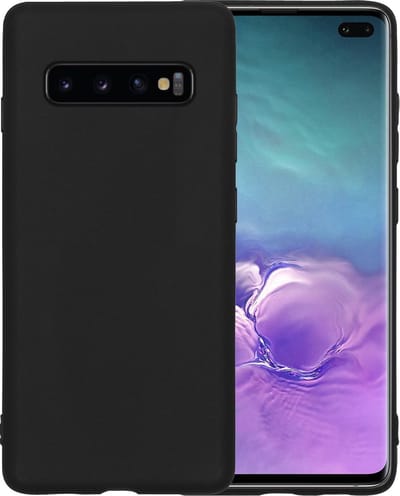 Hoesje - Geschikt voor Samsung Galaxy S10 - Sterk & Shockproof - Hoes Cover - Siliconen Case - Telefoonhoesjes - Zwart