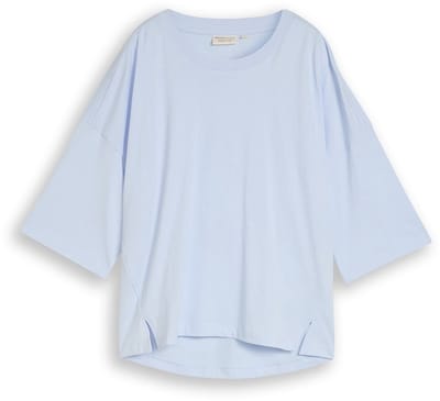 Tom Tailor Denim - Boxy fit T-shirt van katoen - Maat L - mountain sky blue