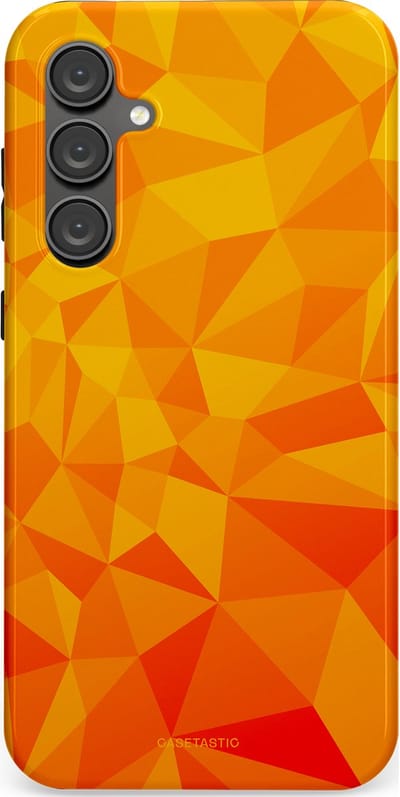 Casetastic Hoesje Geschikt voor Samsung S23 FE - Stijlvolle Beschermende Duo-layer Case - Citrus Polygoon