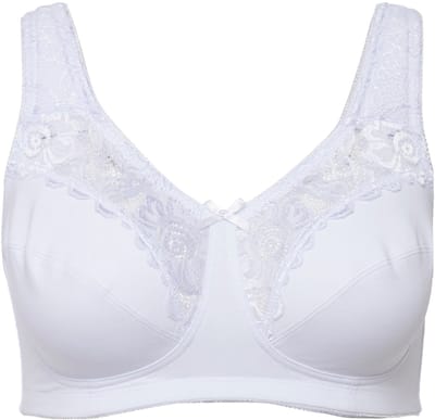 Ulla Popken - Dames - Kelly steun beha kant zonder beugel - Sneeuwwit - Maat 95F