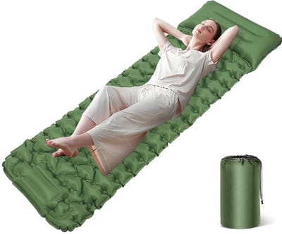 Unyqoos® Ultralichte zelfopblazende slaapmat met ingebouwde voetpomp voor comfortabel kamperen en wandelen