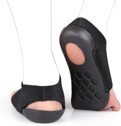 Daity Steunzolen met driekwart lengte - verlichting van fasciitis plantaris - driekwart corrigerende inlegzolen voor platvoeten - overpronatie - verlichting van hielpijn en verbetering van het evenwicht (maat S verpakking van 2)