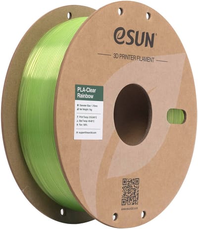 eSun PLA-Clear Rainbow Groen kristal / Green crystal 1 kg - 1.75mm - 3D printer filament