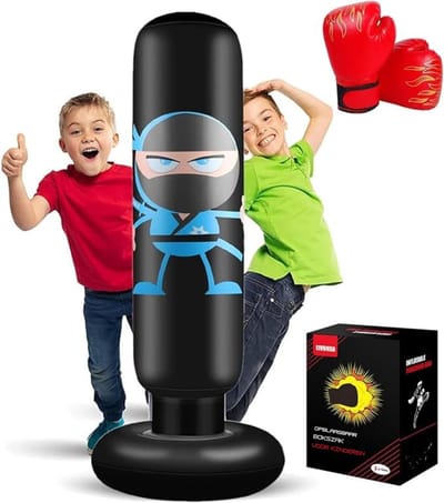 MMP® Bokspaal - Fitness - Zwart - 60cm x 60cm x 160cm