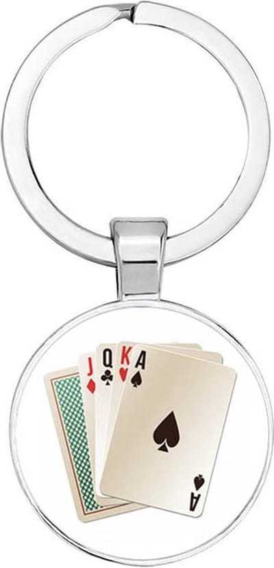 Akyol - Speelkaarten Sleutelhanger - kaarten - iemand die houdt van kaarten - poker liefhebber - houden van - verjaardagscadeau - gift - geschenk - kado - 2,5 x 2,5 CM