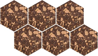 Kurk & Co zelfklevende zeshoek prikbord | In heel veel verschillende kleuren | 7 MM dik om lekker in te prikken | 6 stuks | 20 x 20 cm| Sintra|