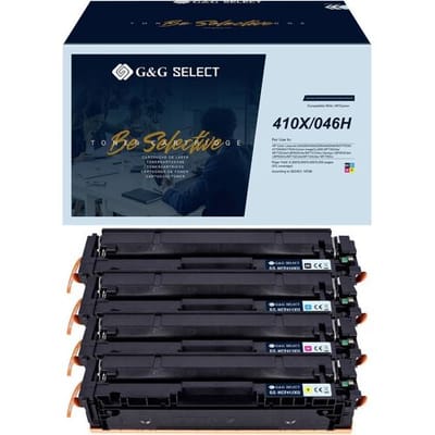 G&G Toner vervangt Canon, HP 410X, 046H Compatibel Combipack Zwart, Cyaan, Magenta, Geel GS-H410X-4P