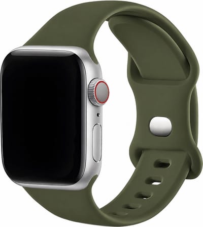 Innerlight® Sport - Olijfgroen - 38/40/41mm - S/M - Siliconen bandje geschikt voor Apple Watch - Geschikt als Apple Watch bandje voor Series 1/2/3/4/5/6/7/8/9/10 42mm/11 42mm/SE
