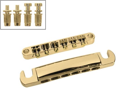 Gitaar brug-staartstuk set Boston BT-168-G 12-snarig verguld