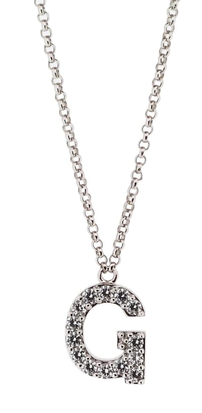 Orphelia ZK-alpha/G - Alphabet letter G - Hanger met ketting 44 cm - 925 Sterlingzilver / Zirconium