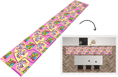 Keukenloper - Loper keuken - Skyline - Patronen - Roze - 300x50 cm - Keukenloper vinyl