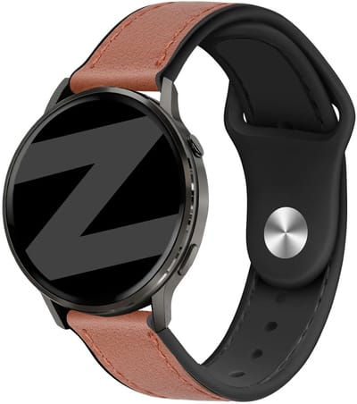 Bandz Leren 'Hybrid' bandje geschikt voor Garmin Vivoactive 4 / Garmin Venu 4 - 45mm / Garmin Venu 3 / Garmin Venu 2 / Garmin Forerunner 570 - 47mm / Garmin Forerunner 265 / Garmin Forerunner 255 - Bruin