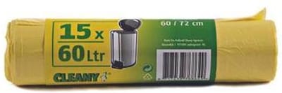 Pedaalemmerzakken Set 15 Stuks Geel 60x72 Cm - 60 L Cleany 7013