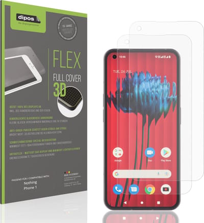 dipos FLEX – 2x Matte Screenprotector geschikt voor Nothing Phone 1 | Volledige Schermbescherming | Case-Friendly