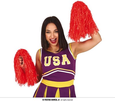 Fiestas Guirca - Pom-pom set rood (2 stuks)