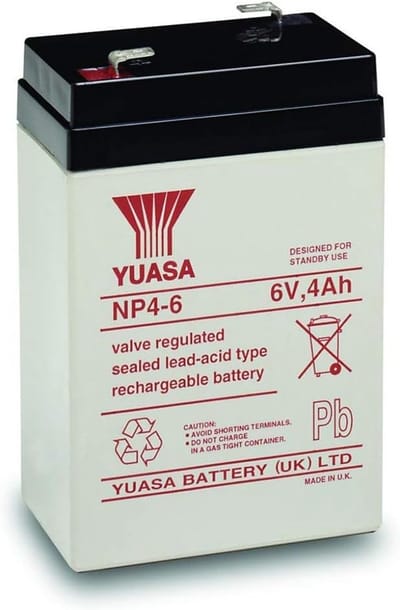 Vierkante Batterij - Loodzuur Accu - Apparatuur Voeden - 6 Volt 4 Ah - 70x47x105mm