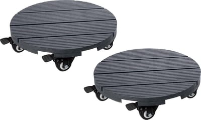 Ronde Plantenroller van WPC - 30 cm, tot 100 kg Draagkracht, Ideaal voor Binnen en Buiten