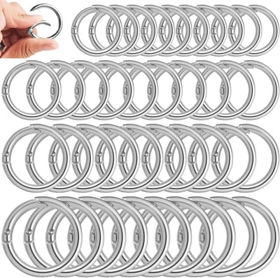 40 Stuks Trigger Metaal Veer O-Ringen, 18/20/23/26mm Ronde Karabijnhaak Clips voor Sleutelhangers, Tassen en Handgemaakte DIY Projecten