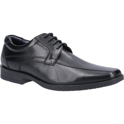 Hush Puppies Brandon Zwarte Leren Veterschoenen Voor Heren