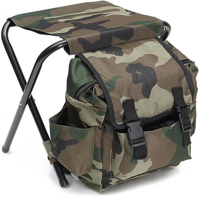 Itrugzak Opvouwbare Campingstoel Kruk - Met Tas - Rugzak Camouflage Draagbare Wandelstoel Draagbare - Campingkruk ,Klapstoel ,Strandstoel Visstoel,Klapkruk