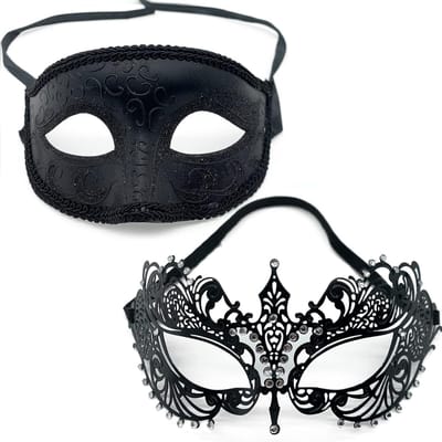 Kant en Metaal Masker Set - Elegante Feestmaskers - Inclusief Elastische Sluiting
