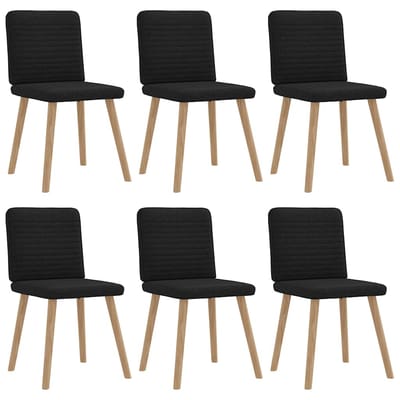 vidaXL - Eetkamerstoelen - 6 - st - stof - zwart