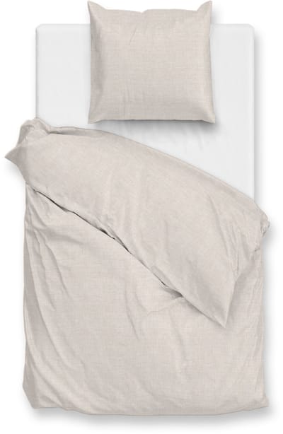 Zohome Dekbedovertrek Flanella-di-Lino - Effen Bedlinnen - 140x220 - Beige - Dekbedhoes van 100% Katoen-Flanel